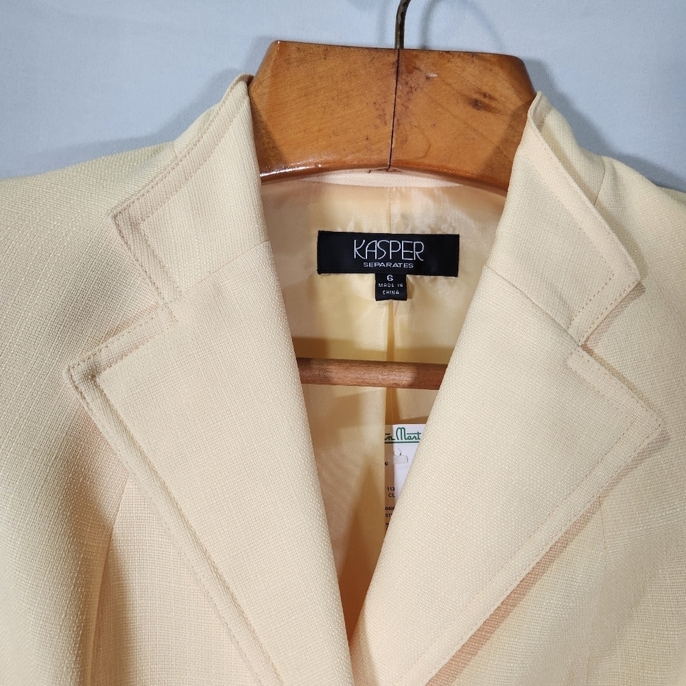 NWT Kasper Yellow and Black Blazer Professional Tailored Design Size 6 - Picture 3 of 10